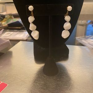 Milk glass dangle earrings